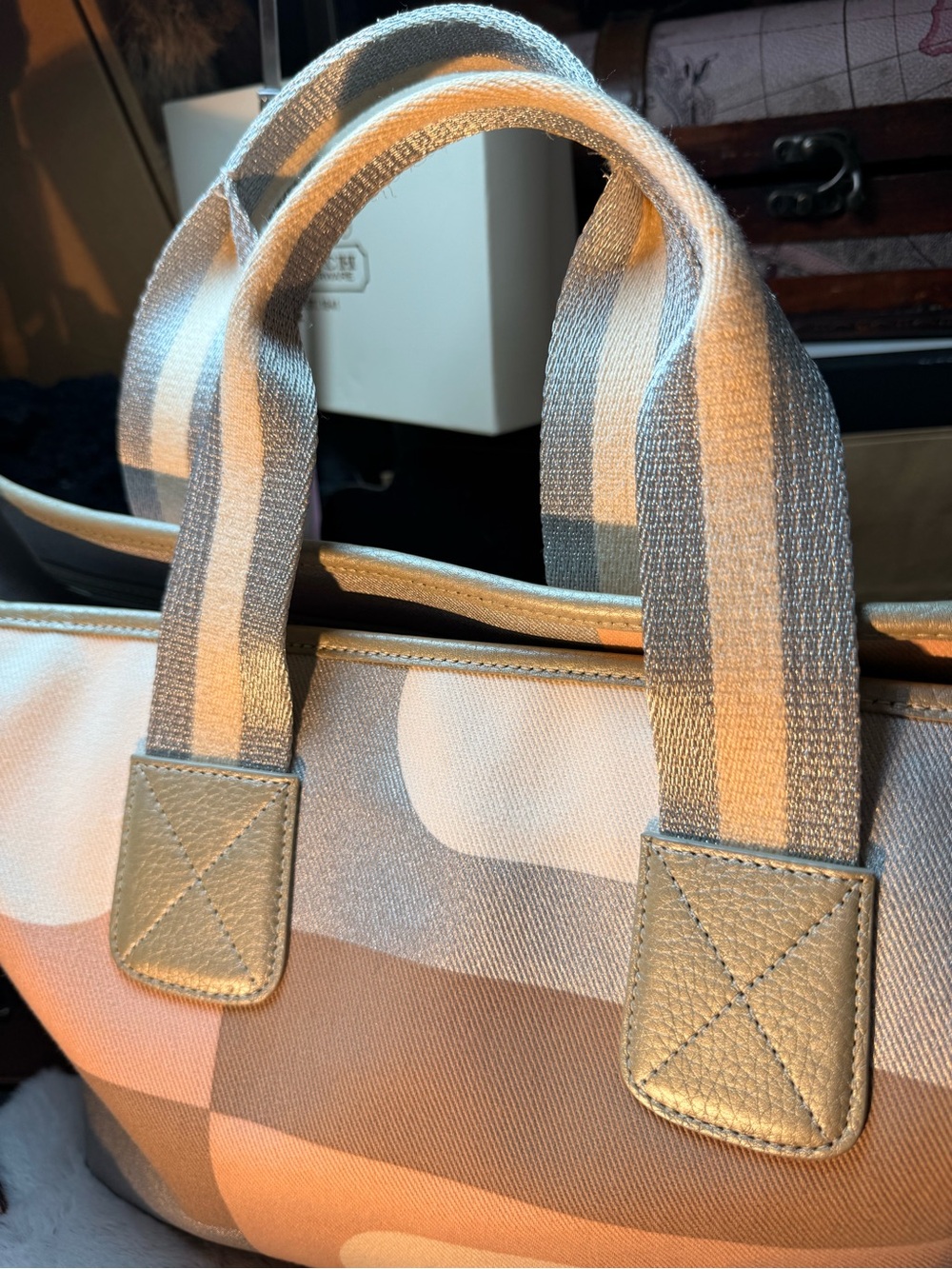 Bally Pink, Gray and White Logo Patchwork Tote - Picture 3 of 16